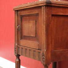 Load image into Gallery viewer, x SOLD Antique French Oak and Marble Bedside Table, Bedside Cupboard, Lamp Table B10869