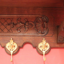 Load image into Gallery viewer, x SOLD Vintage French Coat Rack, 6 Brass Hook Umbrella, Coat, Scarf and Hat Wall Rack B11197