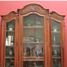 Load image into Gallery viewer, x SOLD Antique French Walnut and Glass 3 Door Bookcase China Display Case Cabinet B10702