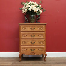 Load image into Gallery viewer, Vintage Chest of Drawers, French 4 Drawer Hall Cabinet Cupboard, Lingerie Chest B10954