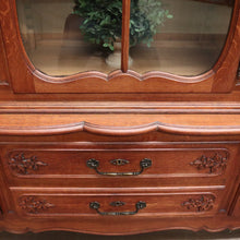 Load image into Gallery viewer, X SOLD Antique Vintage French Oak Bookcase or China Cabinet, Glass Door, and Drawers. B11270
