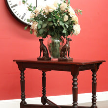 Load image into Gallery viewer, x SOLD Antique English Hall Table, English Walnut Cross Stretcher Lounge, Sofa Table. B10405