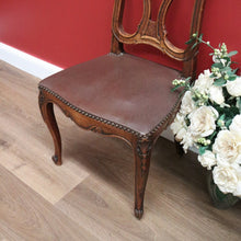 Load image into Gallery viewer, x SOLD Pair of Antique French Hall Chairs, Leather, Oak and Brass Stud Office Chairs B10429