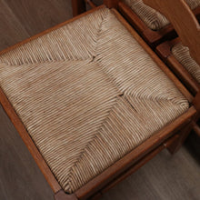 Load image into Gallery viewer, x SOLD Set of Six Antique French Dining Chairs, Antique Oak and Rush Seat Kitchen Chair B10815