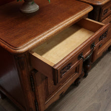 Load image into Gallery viewer, x SOLD Pair of Vintage French Lamp Tables or Bedside Tables Drawer and Cupboard Storage B10664