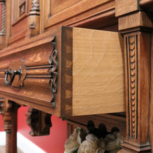 Load image into Gallery viewer, x SOLD Antique Belgium Gothic Sideboard, Sacrament Cabinet, 3 Door Drawer Church Chest B10862