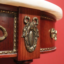 Load image into Gallery viewer, x SOLD Vintage Italian Walnut, Marble and Gilt Brass Hall Table, Lamp or Side Table B11252