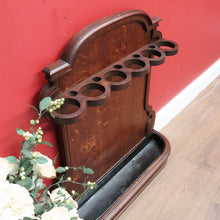 Load image into Gallery viewer, x SOLD Antique French Umbrella Holder, French Oak 5 Hole Umbrella, Cane Walking Stick B10577