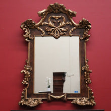 Load image into Gallery viewer, x SOLD Antique Italian Mirror, Antique Gilt and Burr Walnut Wall Hall or Vanity Mirror. B9806