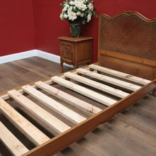 Load image into Gallery viewer, x SOLD Antique French Single Bed, Oak and Cane Bed. Bedhead, Foot, Side Rails Slats 2/3. B11265