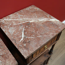 Load image into Gallery viewer, x SOLD Pair of Antique French Bedside Cabinets, Lamp Tables with Tier Storage B10573