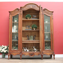 Load image into Gallery viewer, x SOLD Antique French Walnut and Glass 3 Door Bookcase China Display Case Cabinet B10702
