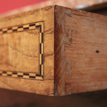 Load image into Gallery viewer, x SOLD Bedside Table, Antique French Tunbridge Ware Oak and Marble Bedside Lamp Table B10468