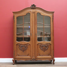Load image into Gallery viewer, x SOLD Antique French Oak China Cabinet, French 2 Door Bookcase Cabinet Hall Cupboard B10754