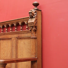 Load image into Gallery viewer, x SOLD Antique French Hall Settle with Blanket Box Seat Oak Greenman Hall Chair Bench B10661