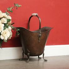 Load image into Gallery viewer, x SOLD Antique French Brass Bucket, Coal Scuttle, Fuel Bucket, Jardinière, Delft Handle B10293