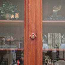 Load image into Gallery viewer, x SOLD Antique French Mahogany 2 Door Bookcase China Cabinet with Carved detail to top B10727