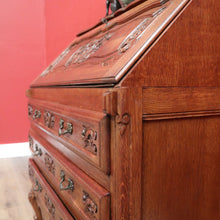 Load image into Gallery viewer, x SOLD Vintage French Oak Writing Bureau, Office Desk, Desk with Drawers Below c1940 B10961