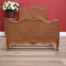Load image into Gallery viewer, x SOLD Antique French Single Bed, Oak and Cane Bed. Bedhead, Foot, Side Rails Slats 3/3. B11266