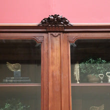 Load image into Gallery viewer, x SOLD Antique French Mahogany 2 Door Bookcase China Cabinet with Carved detail to top B10727