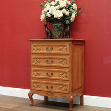 Load image into Gallery viewer, x SOLD Vintage Chest of Drawers, French 4 Drawer Hall Cabinet Cupboard, Lingerie Chest B10954
