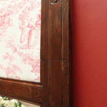 Load image into Gallery viewer, x SOLD Antique French Oak Mirror, Mantle Mirror, French Trumeau Mirror, Toile Fabric B10746