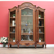 Load image into Gallery viewer, x SOLD Antique French Walnut and Glass 3 Door Bookcase China Display Case Cabinet B10702