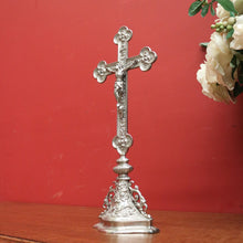 Load image into Gallery viewer, x SOLD Vintage Altar Crucifix, French Cross Vintage French Plate Crucifix, Christ Jesus B10902