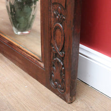 Load image into Gallery viewer, x SOLD Antique French Oak Mirror, Mantle Mirror, French Trumeau Mirror, Toile Fabric B10746