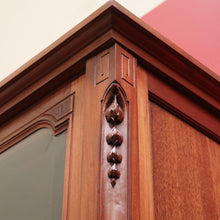 Load image into Gallery viewer, x SOLD Antique French Mahogany 2 Door Bookcase China Cabinet with Carved detail to top B10727