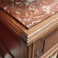 Load image into Gallery viewer, x SOLD Antique French Oak and Marble Bedside Table, Bedside Cupboard, Lamp Table B10869