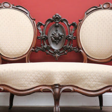Load image into Gallery viewer, x SOLD Antique English Chaise, Oval Back Medallion Settee, English Rosewood Lounge B11121