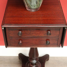 Load image into Gallery viewer, x SOLD Antique English Mahogany Works Table, Sewing Table, Drop Sides Wine Lamp Table. B10433