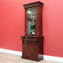 Load image into Gallery viewer, x SOLD Antique English Bookcase English Mahogany 2 Height Narrow Bookcase China Cabinet B10650