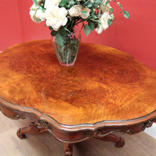 Load image into Gallery viewer, x SOLD Antique English Burr Walnut Kitchen or Dining Table for 4, Centre or Foyer Table B11153
