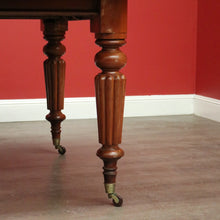 Load image into Gallery viewer, x SOLD Antique English Mahogany Dining Table, 2 Leaf Extension Kitchen Table and Winder. B9862