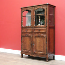 Load image into Gallery viewer, x SOLD Vintage French Oak with 4 Carved Doors 2 drawers Bookcase China Display Cabinet B10699