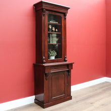 Load image into Gallery viewer, x SOLD Antique English Bookcase English Mahogany 2 Height Narrow Bookcase China Cabinet B10650