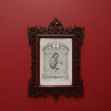 Load image into Gallery viewer, x SOLD Antique French Oak Frame with Certificate of Communion. Tapestry or Mirror Frame. B11258