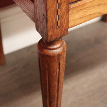 Load image into Gallery viewer, x SOLD Bedside Table, Antique French Tunbridge Ware Oak and Marble Bedside Lamp Table B10468