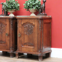 Load image into Gallery viewer, x SOLD Antique French Lamp Tables with Marble Tops, Bedside Cabinets, Hall Cupboards B10640