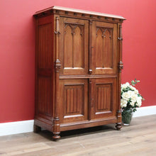 Load image into Gallery viewer, x SOLD Antique Church Cabinet, Antique 4 Door Gothic French Cupboard Sideboard Cabinet B10755