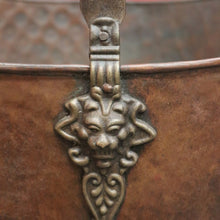 Load image into Gallery viewer, x SOLD Antique French Brass Bucket, Coal Scuttle, Fuel Bucket, Jardinière, Delft Handle B10293