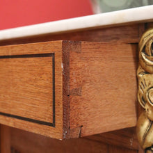 Load image into Gallery viewer, x SOLD Antique Oak and Marble Top French Bedside Table, Lamp Side Bedside Cabinet B10995