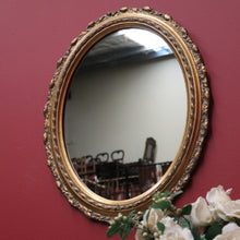 Load image into Gallery viewer, x SOLD Vintage Gilt Frame Mirror, Wall Mirror. Italian Gilt Timber Plaster Oval Mirror B11059