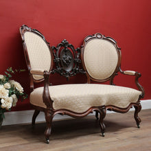 Load image into Gallery viewer, x SOLD Antique English Chaise, Oval Back Medallion Settee, English Rosewood Lounge B11121