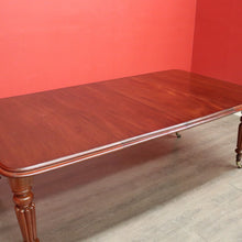 Load image into Gallery viewer, x SOLD Antique English Mahogany Dining Table, 2 Leaf Extension Kitchen Table and Winder. B9862