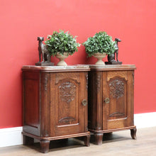 Load image into Gallery viewer, x SOLD Antique French Lamp Tables with Marble Tops, Bedside Cabinets, Hall Cupboards B10640