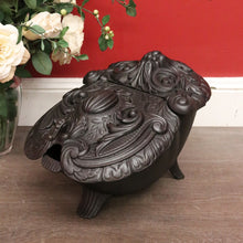 Load image into Gallery viewer, Antique French Cast Iron Coal Scuttle Magazine Holder Kindling Holder Fire Tool