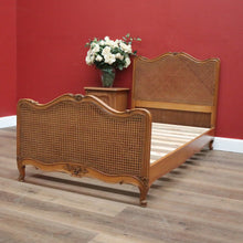 Load image into Gallery viewer, x SOLD Antique French Single Bed, Oak and Cane Bed. Bedhead, Foot, Side Rails Slats 3/3. B11266